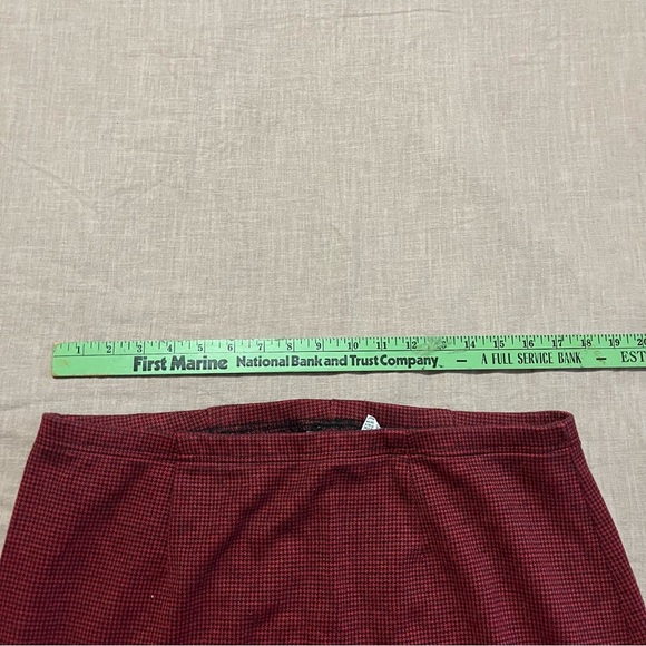 Vintage Plus Size 18/20 Carolina Colours Burgundy houndstooth midi skirt Retro - Picture 4 of 5